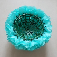 Boule de fleurs plate géante réaliste et légère, faite à la main, en tissu plastique gaufré, pour mariage, suspendue, spéciale transfrontalière