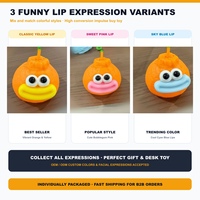 Mainan Remas Jeruk Lucu dengan Bagian Mulut yang Dapat Diganti, Mainan Squishy Pereda Stres untuk Anak-Anak