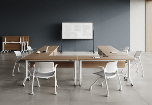 <span class=keywords><strong>Mesa</strong></span> <span class=keywords><strong>Plegable</strong></span> Portátil y Asiento Deslizante Apilable, Conjunto de <span class=keywords><strong>Mesa</strong></span> y Escritorio Modular Multifuncional para Estudio y Entrenamiento - Product Image 2