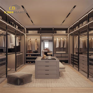 Cbmart מותאם אישית הליכה בארון אחסון מדפי ארון בגדים הוביל עיצוב אור ארונות חדר שינה עץ - Product Image 3