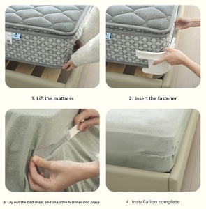 Clips de fixation invisibles antidérapants pour draps de lit, 4 pièces, fixent fermement les coins du drap, support de matelas anti-déplacement pour usage domestique - Product Image 4
