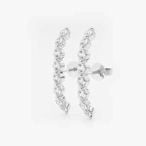 Boucles d'oreilles pendantes Ethereal 3 4 Ctw avec diamants ronds de laboratoire, éclat brillant, bijoux fins élégants et éthiques pour femmes - Product Image 4