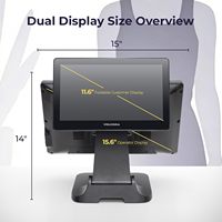 POS-терминал Longfly для розничной торговли и ресторанов, кассовый аппарат для малого бизнеса, Windows 11 Pro, Intel N97, 15.6/11.6 дюймов, двойной экран