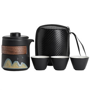 Juego de <span class=keywords><strong>teteras</strong></span> y tazas de porcelana China, juego de <span class=keywords><strong>teteras</strong></span> de viaje de cerámica con infusor, colador de China, conjunto de viaje - Product Image 1