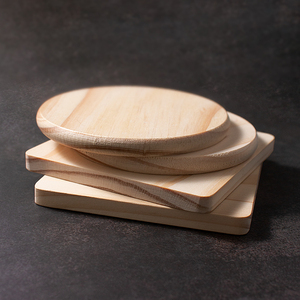 Custom Cedar Wood Coasters Set <strong>Round</strong> and Square, Splinter-Free Heat-Resistant Cup <strong>Mats</strong> for Tea Mugs, Coffee <strong>Table</strong> Protection - Product Image 5