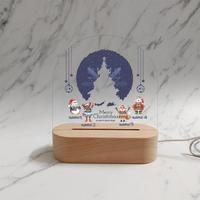 Veilleuse LED en Acrylique Personnalisable avec Impression UV, Base en Bois, Décoration Intérieure, Chambre d'Enfant, Alimentation USB, Lumières Maison Intelligente
