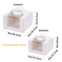 Boîte à gâteau jetable haute avec fenêtre transparente, boîtes à gâteau personnalisées à emporter avec poignée