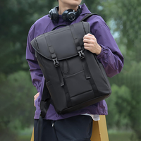 Sac à dos pour ordinateur portable 15 pouces en nylon résistant à l'eau pour homme avec logo personnalisé, idéal pour les trajets quotidiens, léger, tendance et décontracté pour les voyages