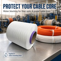 Hilo de poliéster bloqueador de agua para cable de fibra óptica, cable de telecomunicaciones, venta al por mayor directa de fábrica OEM