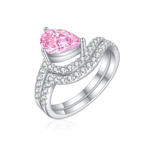 Jewelry Custom Design Supplier 925 Sterling Silver Pear Cut 5A White Cubic Zirconia Fashion Women's Jewelry <b>Rings</b> for Certified - Product Image 2