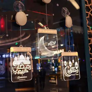 Heiße LED Ramadan Lichter 16cm Ramadan Laternen Eid Mubarak Ramadan Dekorationen Kareem Islamic Decor