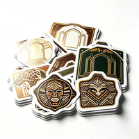 Autocollants pour flacons de parfum Haoxuan, PVC blanc, motifs géométriques en forme d'arche, graphismes mats, effet UV doré, découpes personnalisées