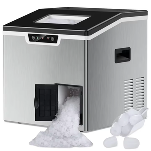 30-40kg Petites machines à glaçons <span class=keywords><strong>2</strong></span> en 1 à usage domestique et commercial pour pépites de glace pouvant ajouter manuellement de l'eau et automatiquement - Product Image 1
