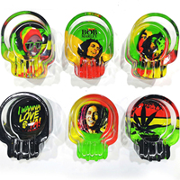 Petit cendrier en verre en forme de crâne, impression UV colorée, accessoire pour fumeurs pour hôtel, KTV, bureau