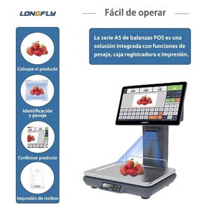 LongFly Smart AI, Sistema de Punto de Venta Todo en Uno con Báscula, Pantalla Dual, Caja <span class=keywords><strong>Registradora</strong></span> con Pantalla Táctil para Supermercados, Hardware <span class=keywords><strong>TPV</strong></span> Español - Product Image 2