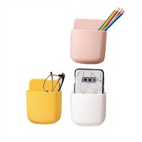 Boîte de rangement multifonctionnelle en plastique classique rectangulaire à fixer au mur, organiseur de télécommande, étui pour climatiseur, téléviseur, téléphone portable