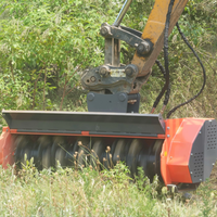 Mini Escavatore Skid Steer ad Alto Flusso con Trituratore Forestale e Cippatrice in Vendita