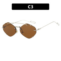 Nouvelles Lunettes de Soleil Sans Monture Diamant Irrégulier 2026, Verres Taillés Tendance Style Européen Y2K Hot Girl, Protection UV400