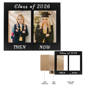 Cornice per Foto di Laurea 'Allora e Ora' per la Classe 2026, Cornice in Legno per Foto di Diverse Dimensioni - Product Image 1