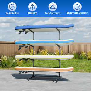 ชั้นวางของโลหะแบบมีล้อ AOBABO เป็นมิตรกับสิ่งแวดล้อม แข็งแรง ทนทาน รองรับน้ำหนักได้สูง ใช้ในโรงรถได้ วางเรือคายัคได้ สี่ชั้น - Product Image 5