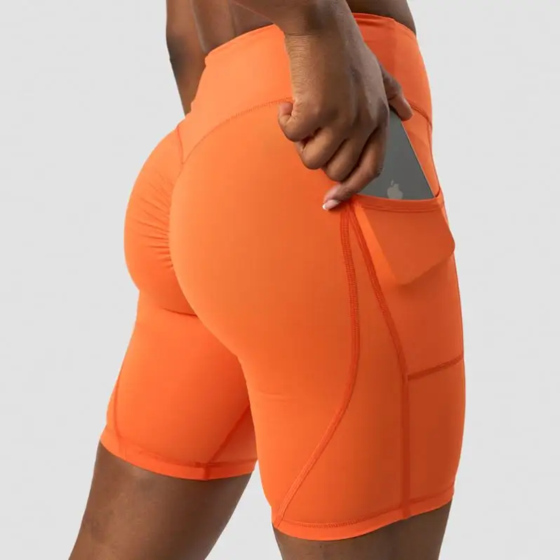 ECBC กางเกงโยคะสตรี,ชุดออกกำลังกายเอวสูงกางเกงผ้ายืดกางเกงสีส้มสำหรับใส่ออกกำลังกายในยิม