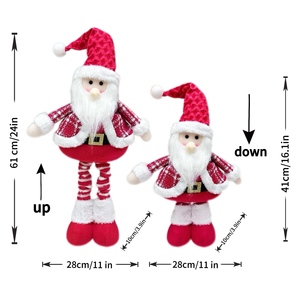 Figurines de Noël télescopiques <span class=keywords><strong>en</strong></span> peluche (Père Noël, Bonhomme de neige, Renne) rétractables pour décorations de fête de Noël à la maison - Product Image 6