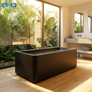 Baignoire <span class=keywords><strong>Spa</strong></span> Carrée Autoportante en Acrylique Minimaliste Durable, Matériau Épaissi, Haute Stabilité, Moderne et Écologique pour Intérieur - Product Image 1