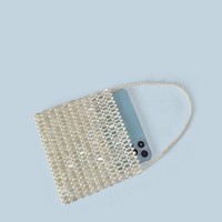 Sac de téléphone de soirée tissé à la main Paillettes métalliques Sier perlées à la main Ele et design luxueux