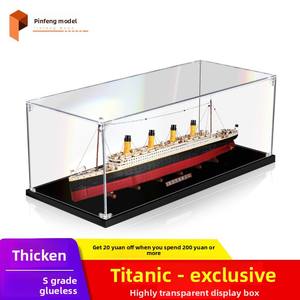 Boîte de présentation rectangulaire en acrylique transparente pour figurines, avec couvercle anti-poussière, pour <span class=keywords><strong>Titanic</strong></span> 10294 - Product Image 5