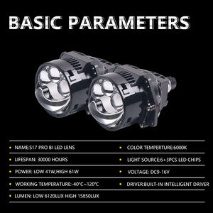 Sanvi Factory New <span class=keywords><strong>S17PRO</strong></span> 61W 6000K LED Proyector Faro 3 pulgadas Mini lente Plug & Play con 3,0 V Modelos A6 A3 A8 - Product Image 5