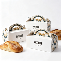 Boîte à gâteau rigide jetable personnalisée, écologique et recyclable, pour pâtisserie, grand format, avec poignée pour emporter