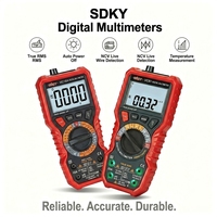 Presisi Tinggi 0.5%+3 Akurasi Otomatis/manual Rentang 0-1000V Layar 4 Digit Amperemeter Voltmeter Termometer Multimeter