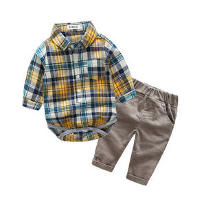 Ropa de Moda para Bebés Niños al por Mayor a Precio de Fábrica, Trajes de 2 Piezas con Camisas y Pantalones para Primavera y Otoño - Product Image 3