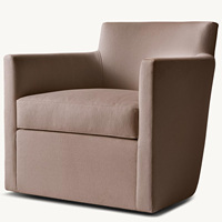 Fauteuil de salon en cuir véritable de style américain Rhoohill, fauteuil pivotant moderne pour chambre à coucher, fauteuil de détente