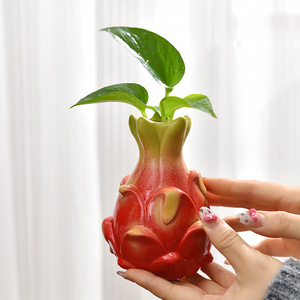 Vaso in ceramica <span class=keywords><strong>Pitaya</strong></span> con motivo quadrato per Pothos idroponica e decorazioni per l'home Office da salotto vaso di fiori da tavolo - Product Image 3