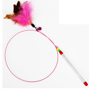 钢丝猫玩具塑料杆羽毛猫咪预告棒互动猫玩玩具预告棒用毛绒鱼老鼠 - Product Image 5