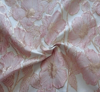 Tissu Organza Jacquard Métallique Floral 3D en Gros, Tissu Organza Imprimé Brocart Fil Doré Argenté pour Vêtements et Textiles