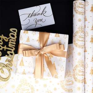 2025 Navidad desechable recubierto de silicona virgen rollo papel de regalo 43x300cm - Product Image 3