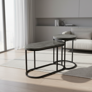Juego de 2 Mesas de Centro Modernas y Duraderas Estilo Farmhouse, Fáciles de Ensamblar, Muebles de Sala de Estar, Mesa de Centro Económica de Madera para Sala de Estar - Product Image 1