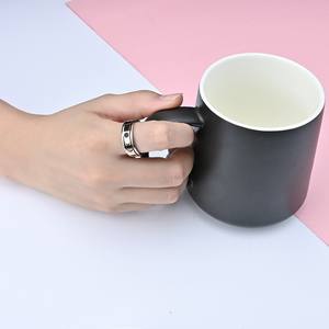 Anillo giratorio de acero inoxidable para aliviar la ansiedad, diseño de fase lunar, joyería unisex para aliviar el estrés, regalo, talla 8 - Product Image 4