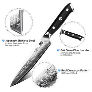 <span class=keywords><strong>SHAN</strong></span> <span class=keywords><strong>ZU</strong></span> 67 couches couteau de <span class=keywords><strong>chef</strong></span> damas couteau utilitaire 6 pouces couteaux de cuisine professionnels en acier japonais avec poignée G10 - Product Image 4