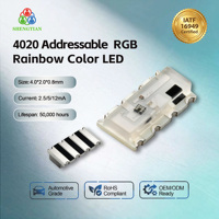 Puce LED RVB adressable 4020 Sanan, 3.7-5V, 50000 heures, IC intégré, câble unique, bandes LED en cascade, pour maison intelligente et usage commercial