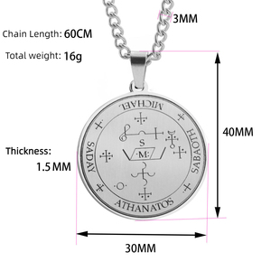 Archangel kolye <span class=keywords><strong>St</strong></span> Michael Archangel kolye kolye paslanmaz çelik yuvarlak 30mm özel Logo ile Mens takı kolye