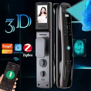 Zigbee riconoscimento facciale Smart Wifi Fingerprint sicurezza completamente automatica telecamera scorrevole rfid intelligente Zigbee Smart door lock