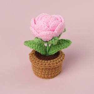 Crochet Kit for DIY Decorations Simple Handmade Rose Potted Plant <b>Ornament</b> Materials for Halloween and <b>Easter</b> Decor - Product Image 4