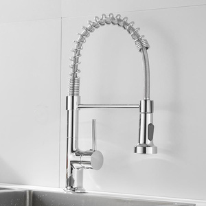 Brass Brushed Nickel Kitchen Taps Single Handle Pull Out Pull <b>Down</b> Spring 2 Way Water Outlet Kitchen Tap AT9884BN Kitchen Tap - Product Image 3