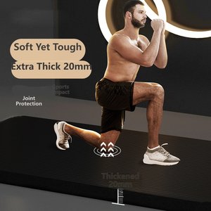 Tapete de Yoga NBR para Hombre, Absorbente de Impactos, 10 mm de Grosor, Extra Ancho, Protección de Articulaciones, Antidesgarro, para Ejercicios de Fitness y <span class=keywords><strong>HIIT</strong></span> - Product Image 3