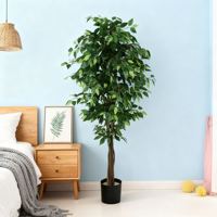 Arbre ficus artificiel réaliste fait à la main, plante bonsaï, 1,6 m/1,8 m, pour décoration intérieure/extérieure, Saint-Valentin et Halloween