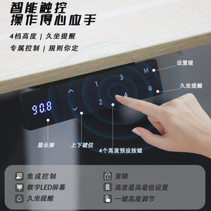 Nate Height <b>Adjustable</b> Computer Desk Dual Motor White Frame Wooden Top Standing Desk - Product Image 4