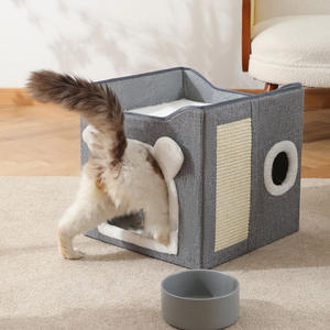 Casa <span class=keywords><strong>Cueva</strong></span> para Gatos Plegable de Sisal con Rascador y Pelota Esponjosa, Moderna, para Interiores, de Gran Espacio, con Agujero de Escondite - ¡Gran Oferta! - Product Image 6